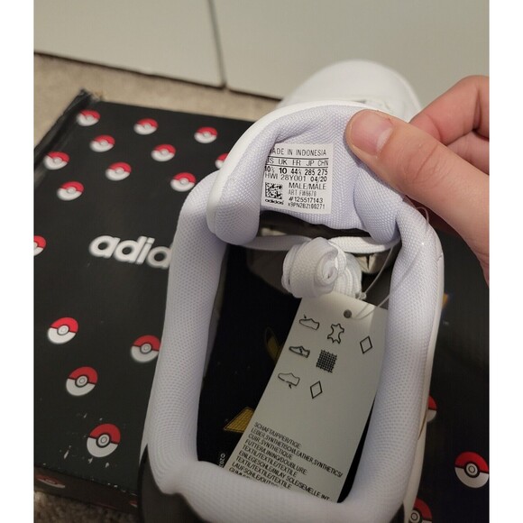 Adidas Advantage x Pokemon Cloud White Men's 10.5 Pikachu Lightning NWT and Box - Picture 5 of 16